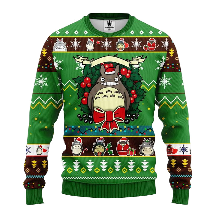 Totoro Ghibli Noel Ugly Christmas Sweater Green 1 Amazing Gift Idea Thanksgiving Gift ? Usalast