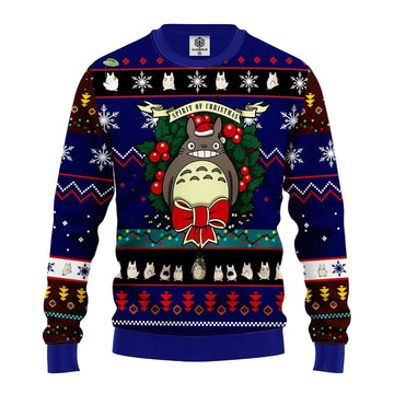 Totoro Ugly Christmas Sweater Blue 1 Amazing Gift Idea Thanksgiving Gift ? Usalast