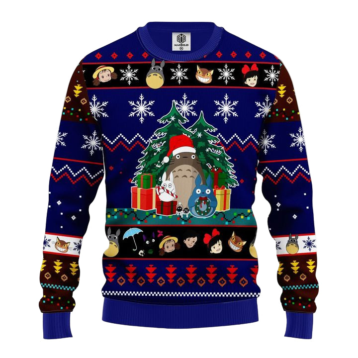 Totoro Ugly Christmas Sweater Blue 2 Amazing Gift Idea Thanksgiving Gift ? Usalast