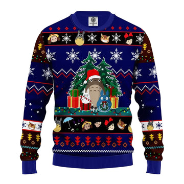 Totoro Ugly Christmas Sweater Blue 2 Amazing Gift Idea Thanksgiving Gift ? Usalast