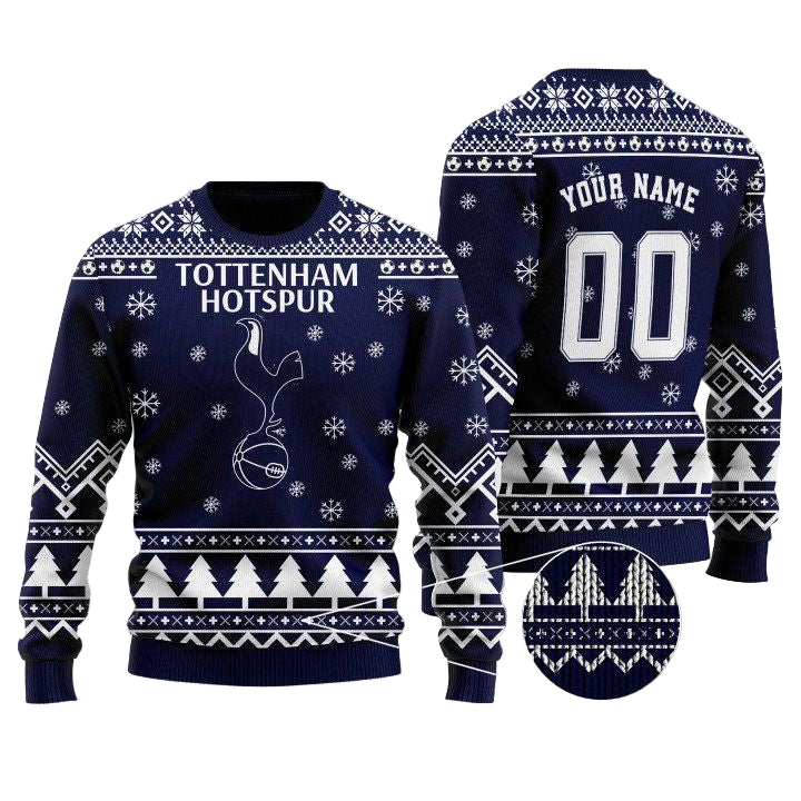 Tottenham Hotspur Custom Name Ugly Christmas Wool Sweater ? Usalast
