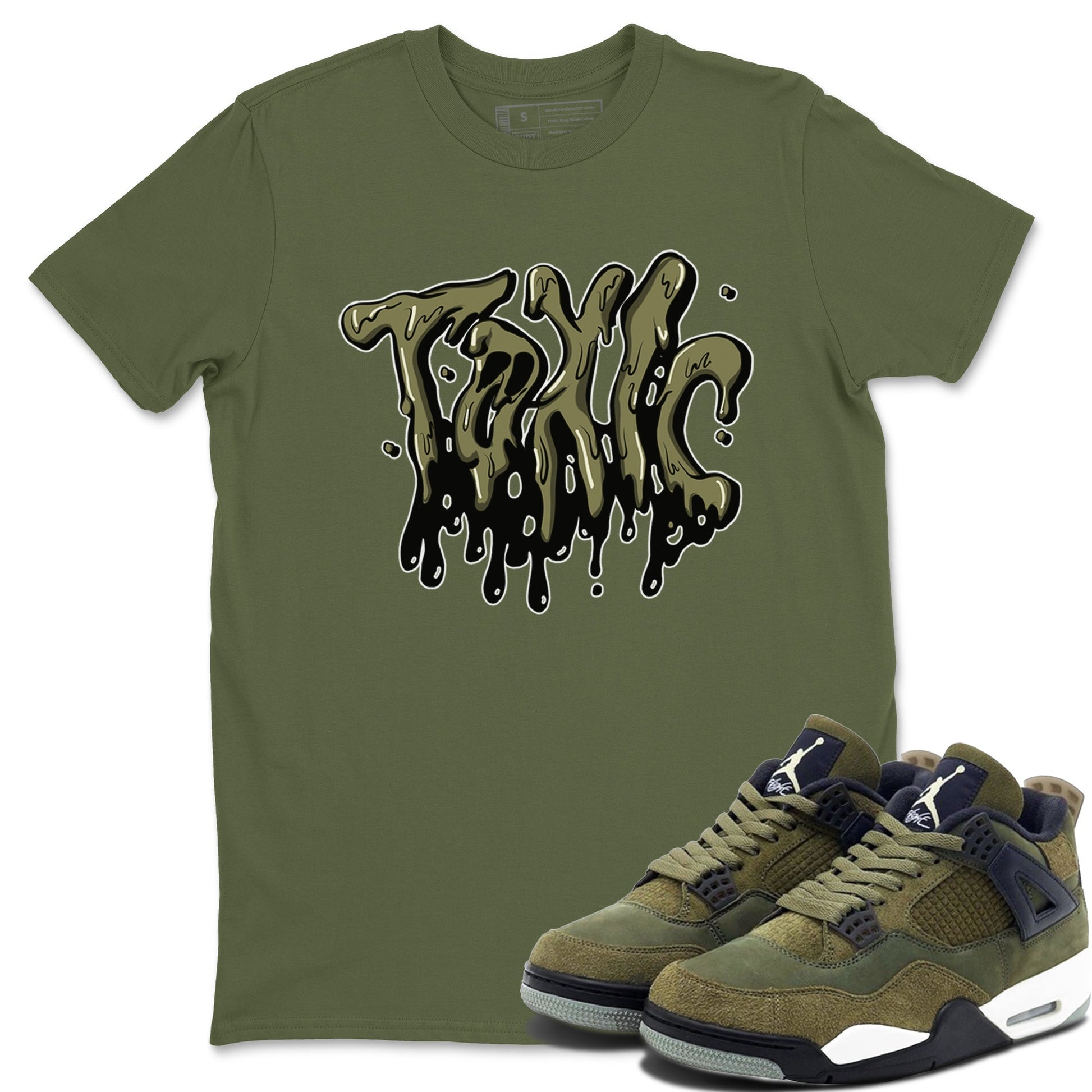 Toxic Sneaker Tee - Air Jordan 4 Medium Olive