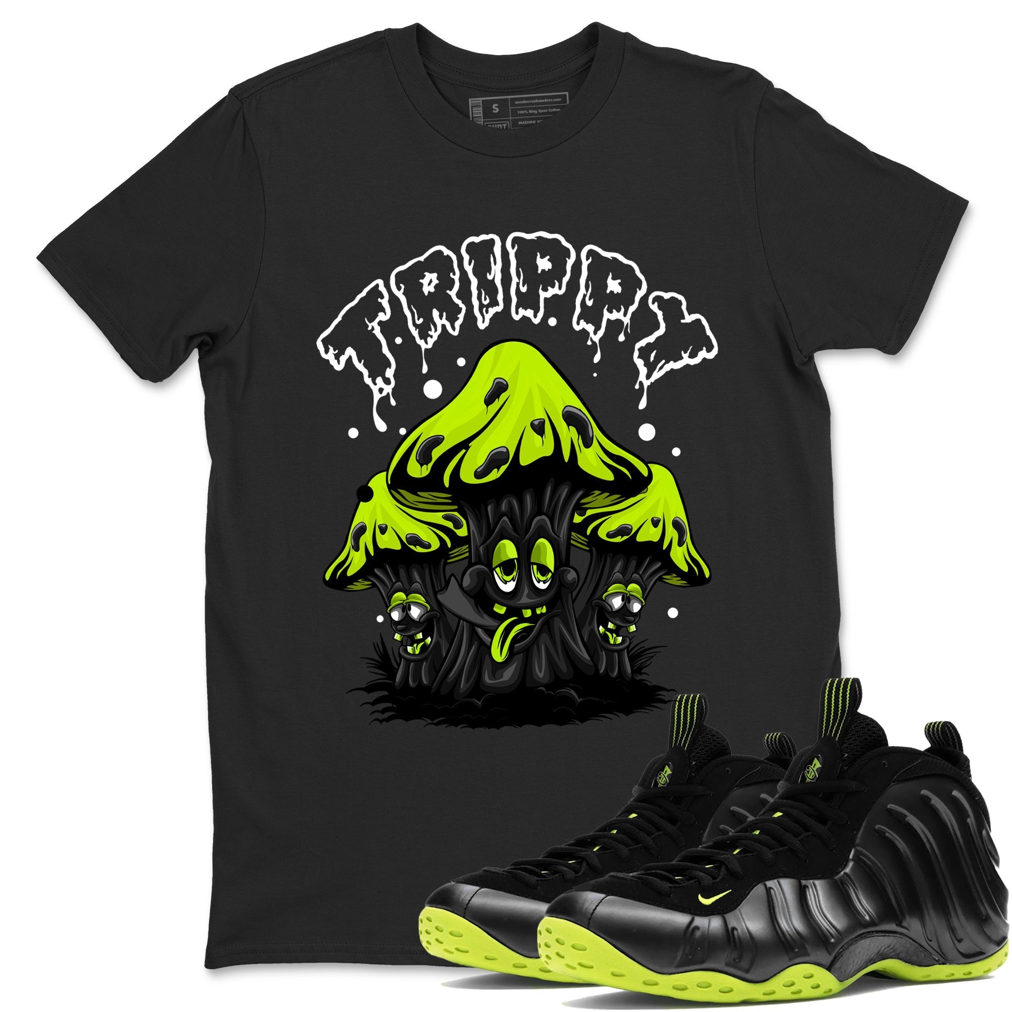 Trippy Sneaker Tees - Air Foamposite One Black Volt