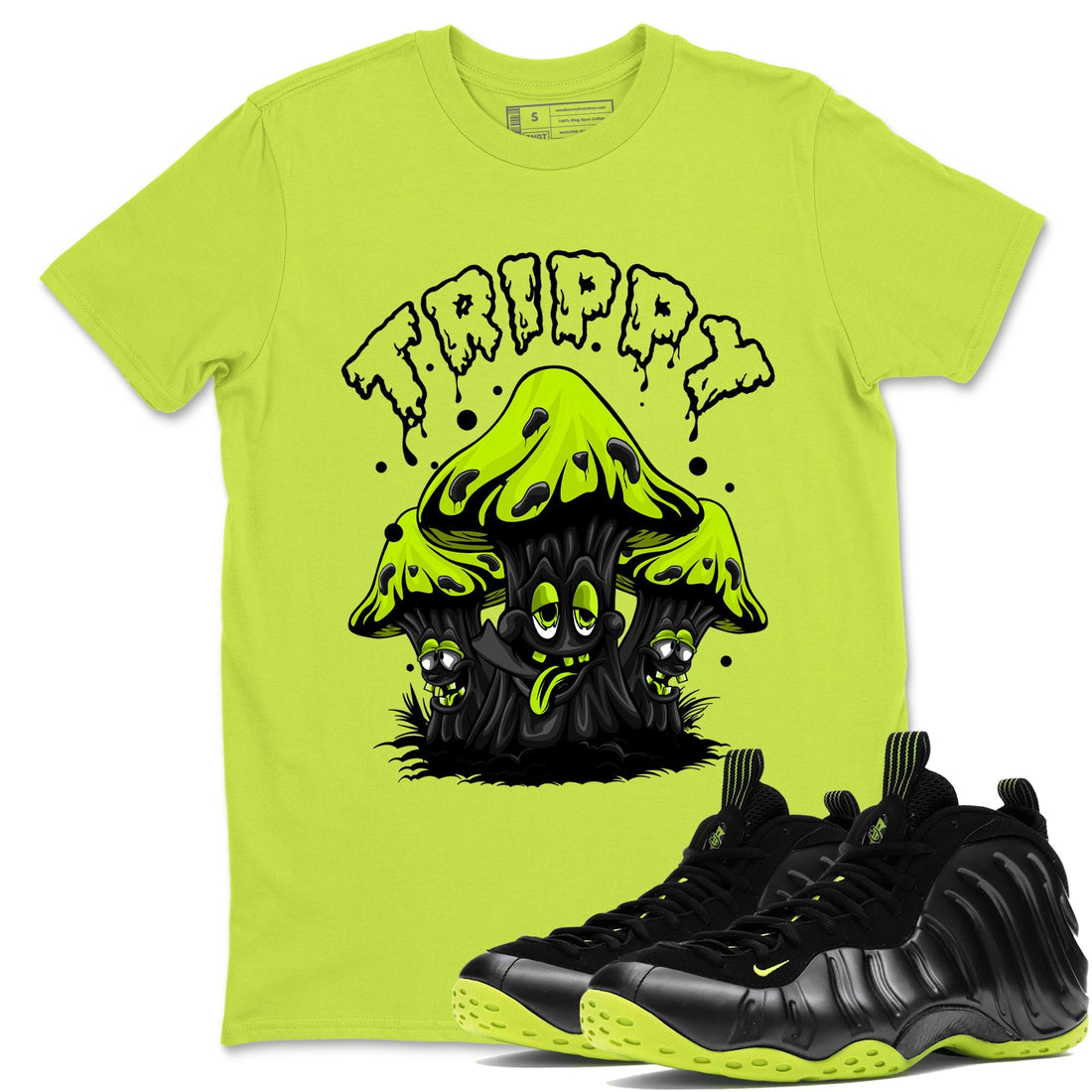 Trippy Sneaker Tees - Air Foamposite One Black Volt
