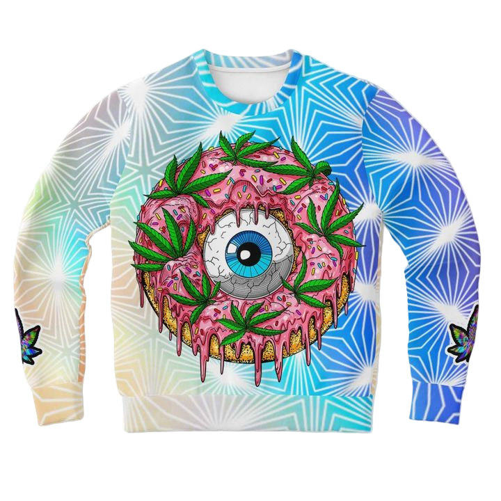 Trippy Donut Holographic Psychedelic 3d Ugly Christmas Sweater ? Usalast