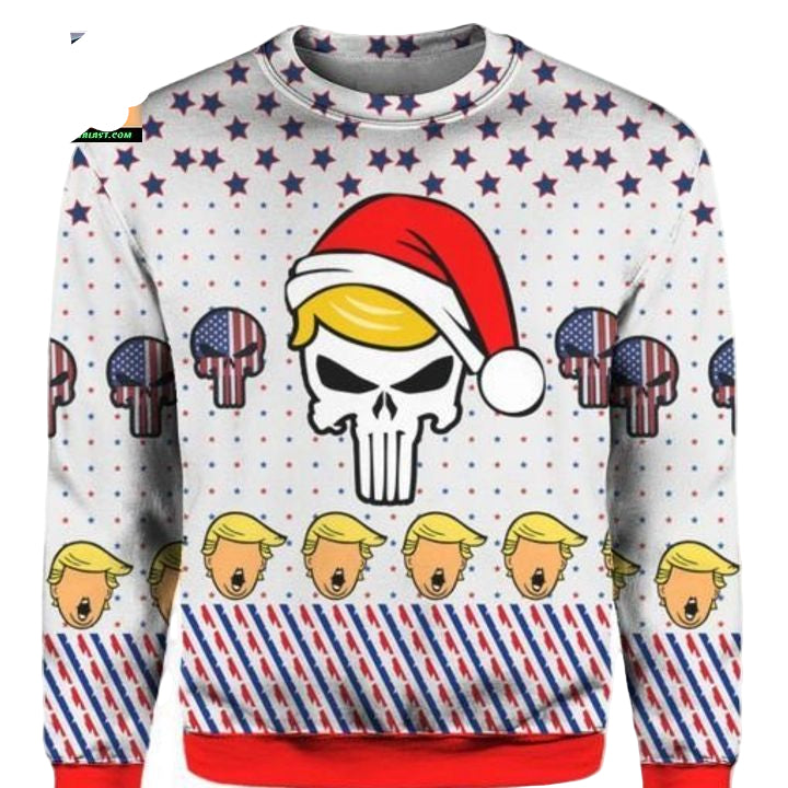 Trump Punisher 3D Print Christmas Ugly Sweater Hoodie Shirt ? ? Usalast