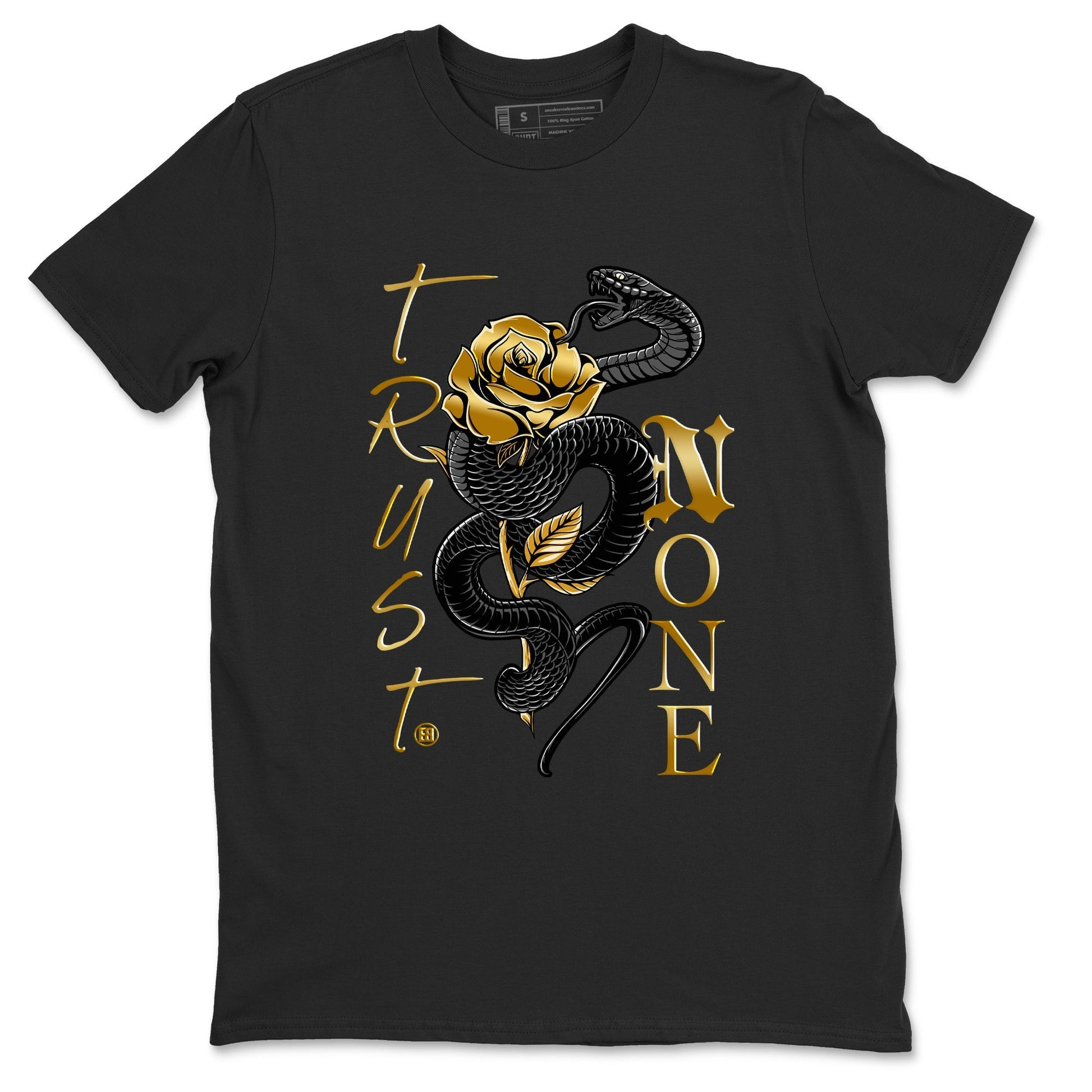 Trust None Sneaker Tees - Air Jordan 1 Black Metallic Gold