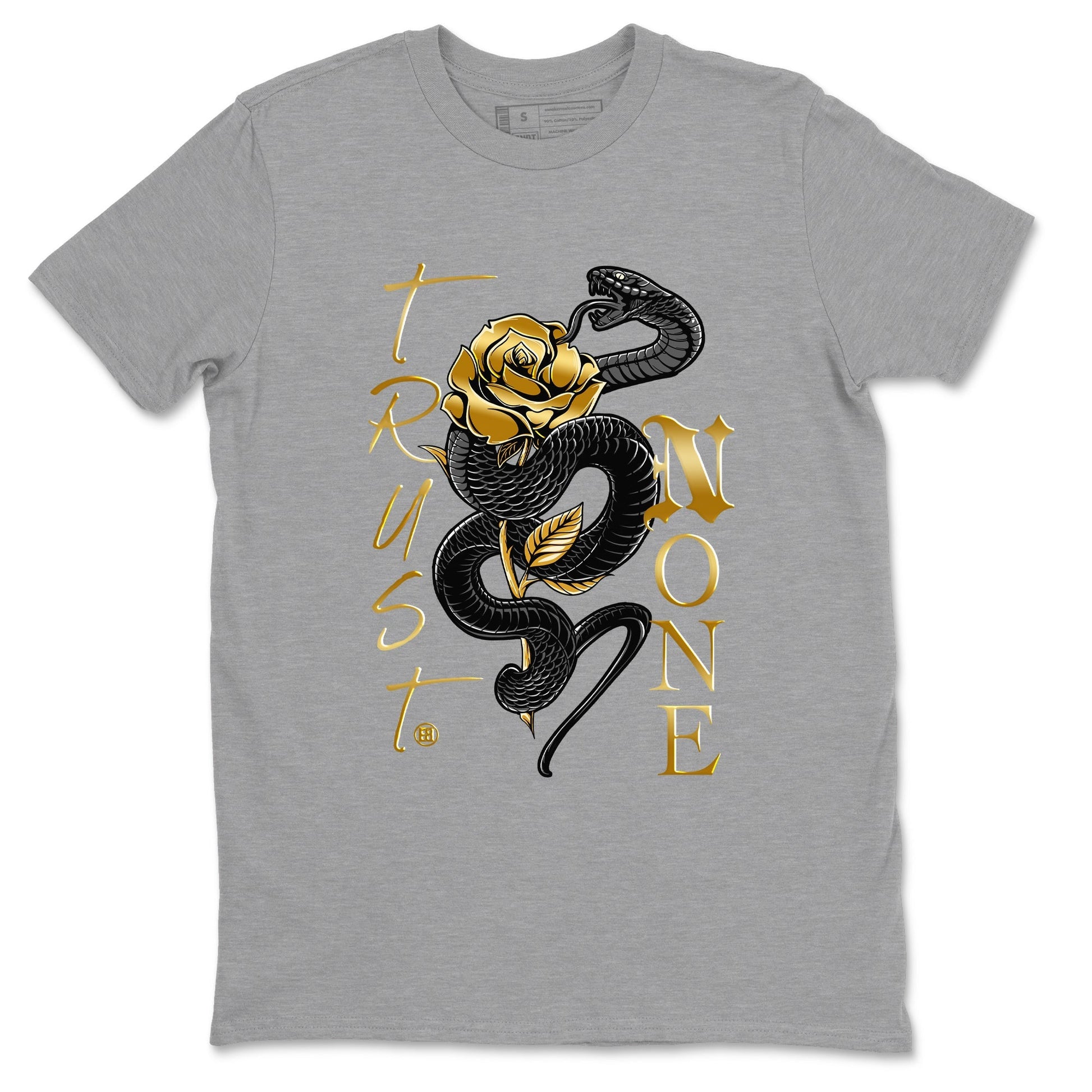 Trust None Sneaker Tees - Air Jordan 1 Black Metallic Gold