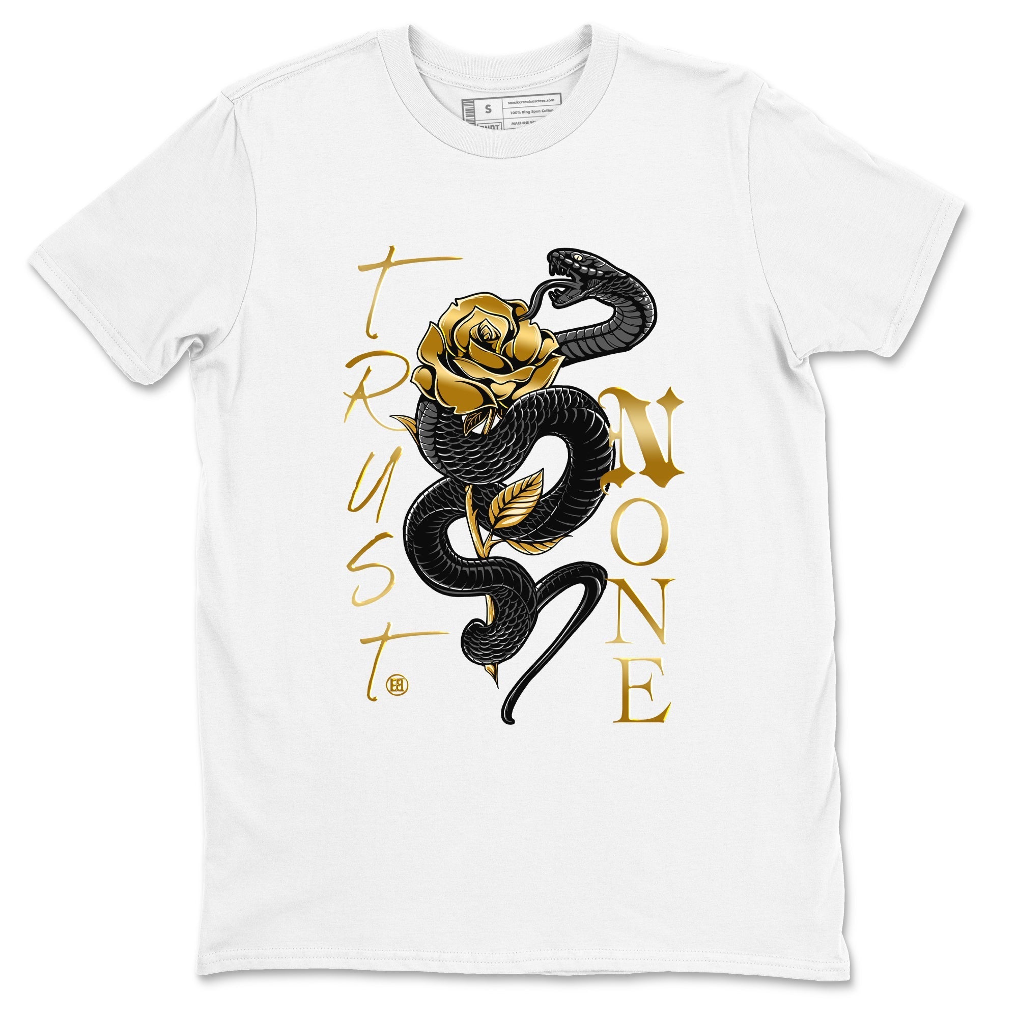 Trust None Sneaker Tees - Air Jordan 1 Black Metallic Gold