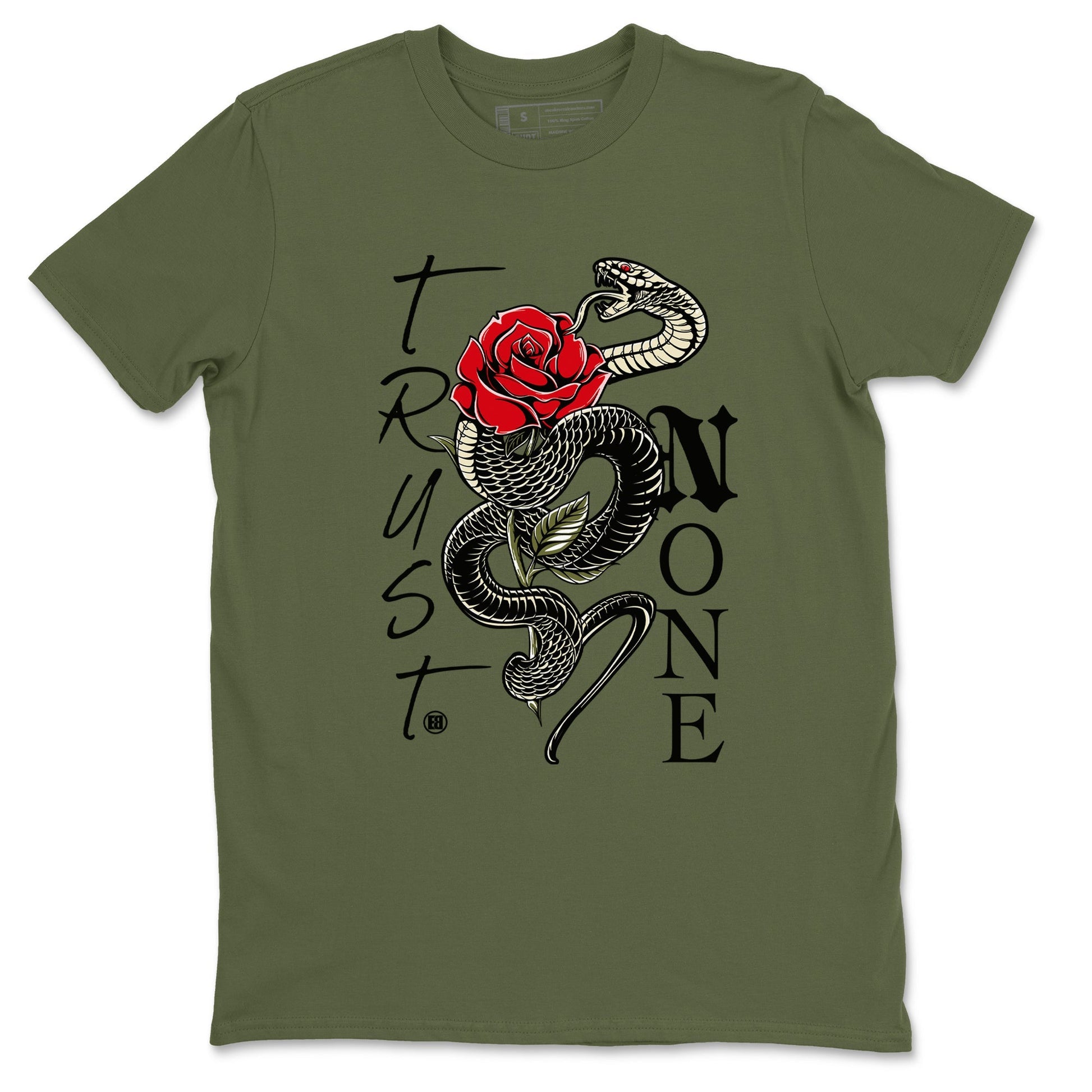 Trust None Sneaker Tees - Air Jordan 1 Travis Scott Medium Olive