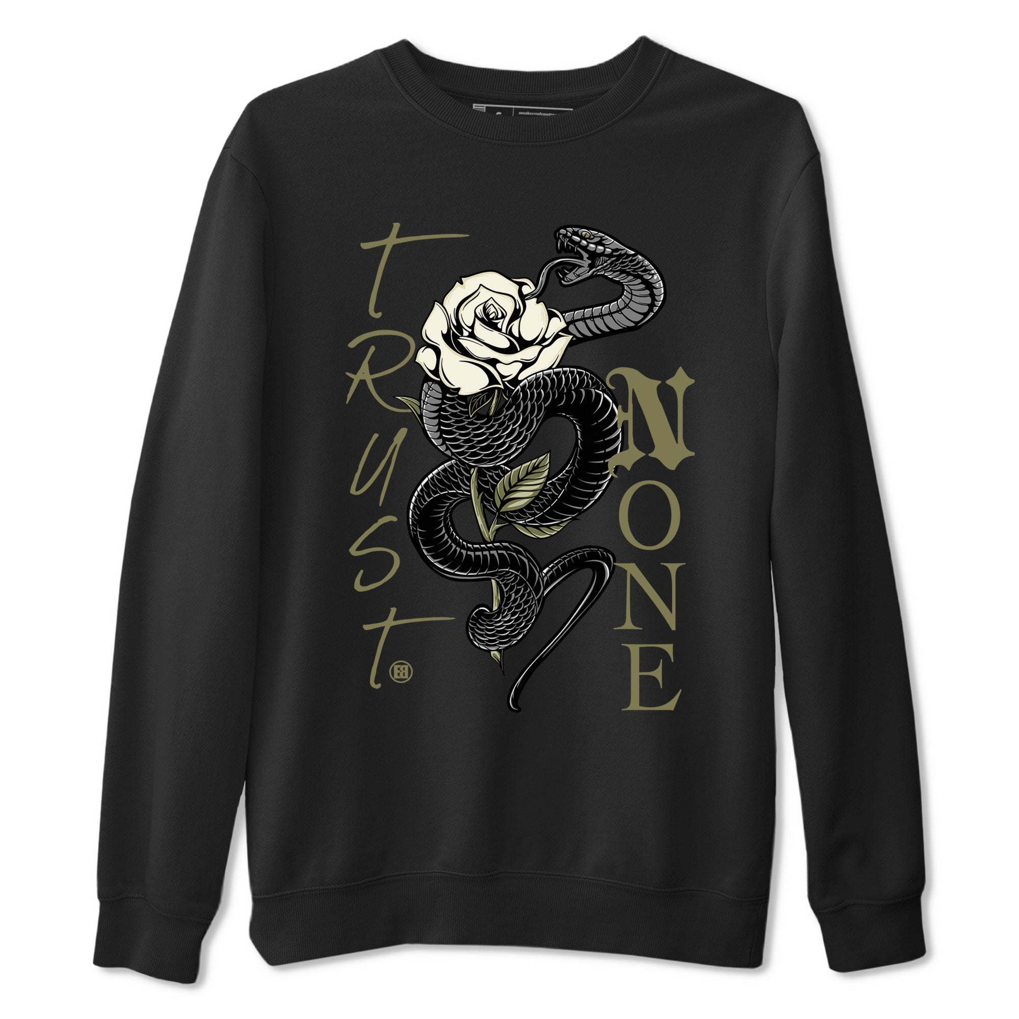 Trust None Sneaker Tee - Air Jordan 4 Medium Olive
