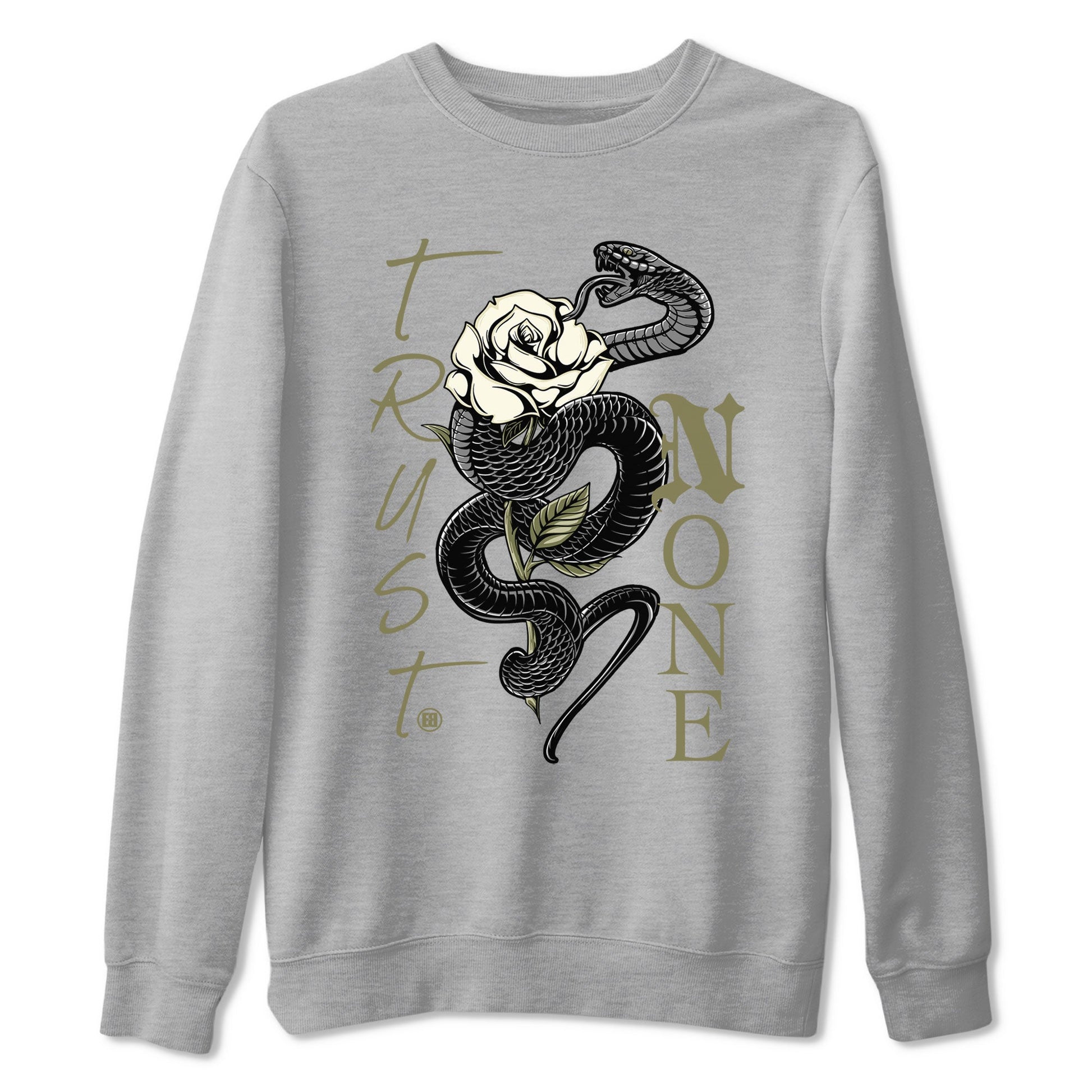 Trust None Sneaker Tee - Air Jordan 4 Medium Olive