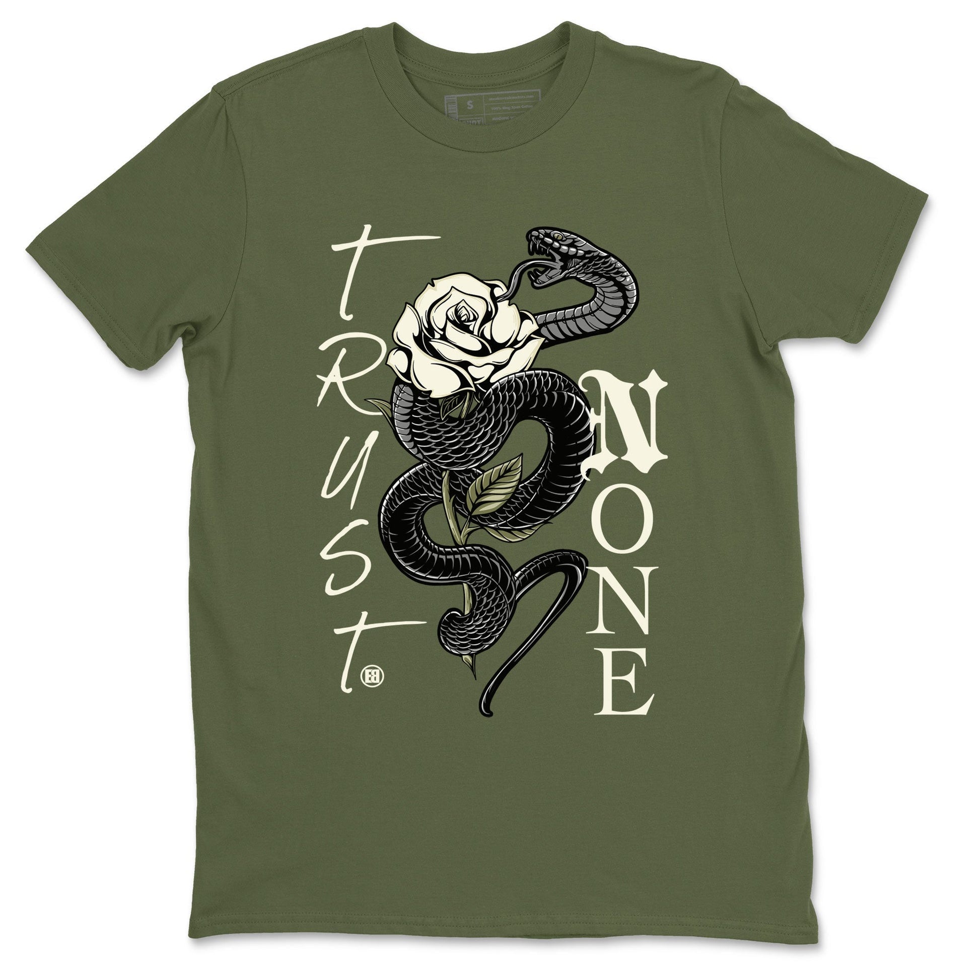 Trust None Sneaker Tee - Air Jordan 4 Medium Olive