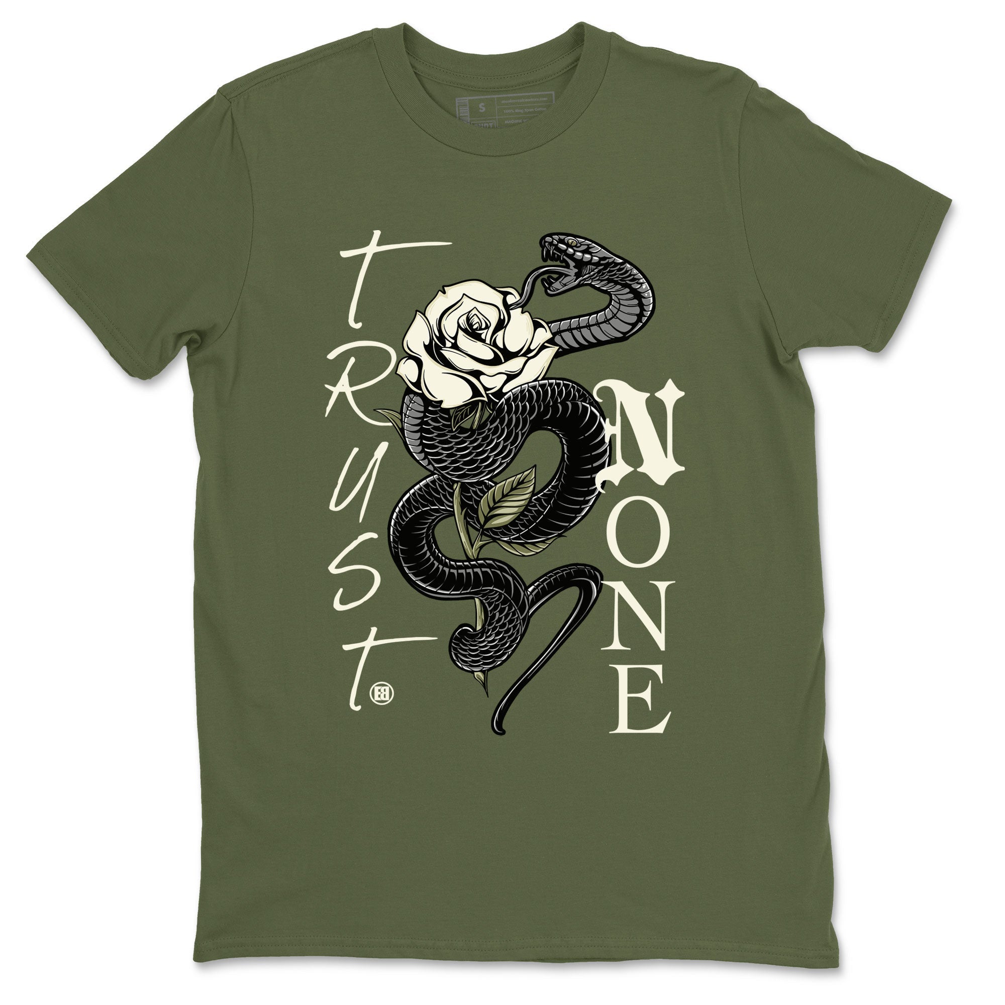 Trust None Sneaker Tee - Air Jordan 4 Medium Olive