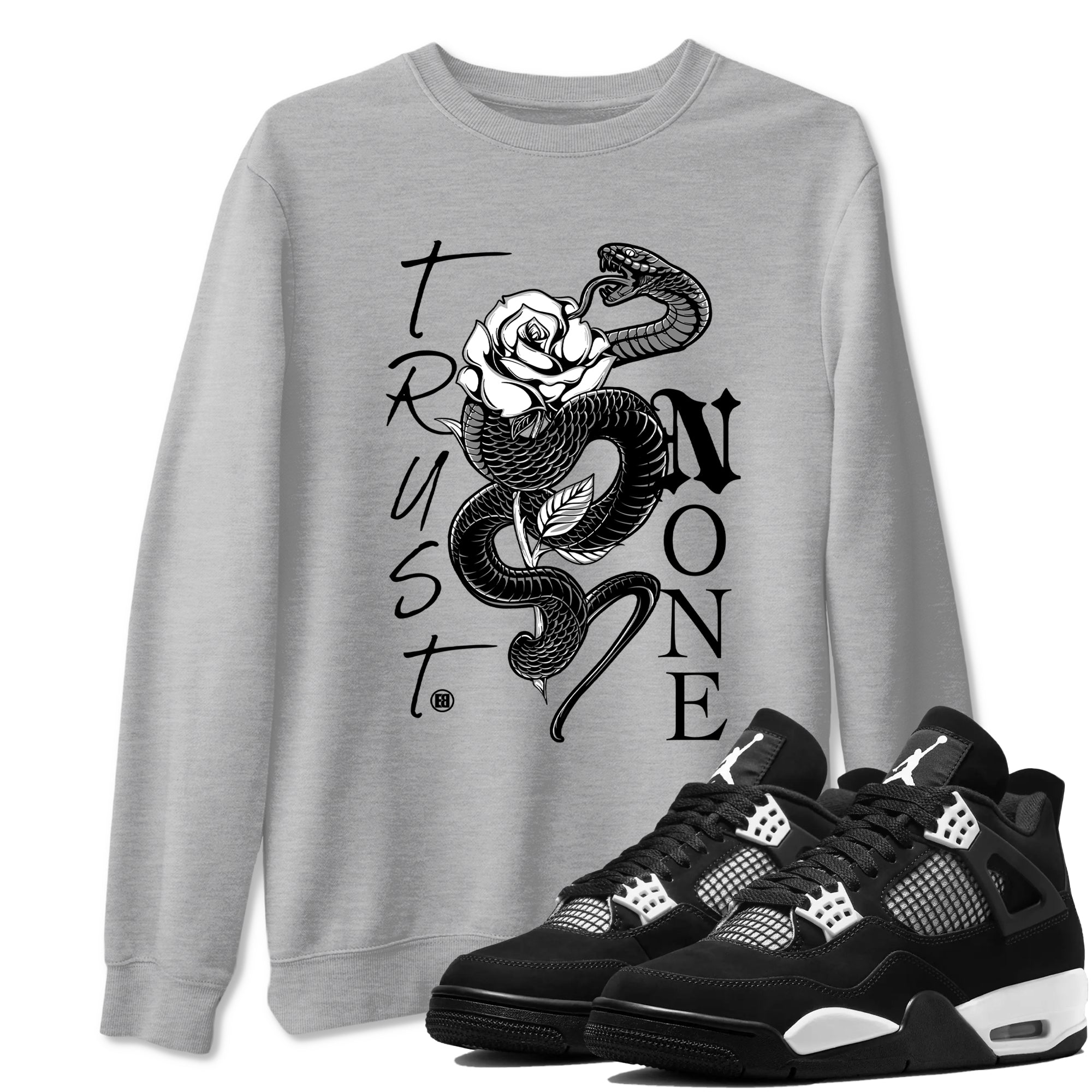 Trust None Sneaker Tees - Air Jordan 4 White Thunder