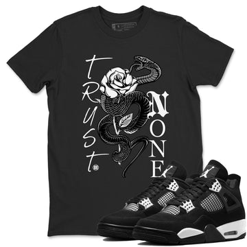 Trust None Sneaker Tees - Air Jordan 4 White Thunder