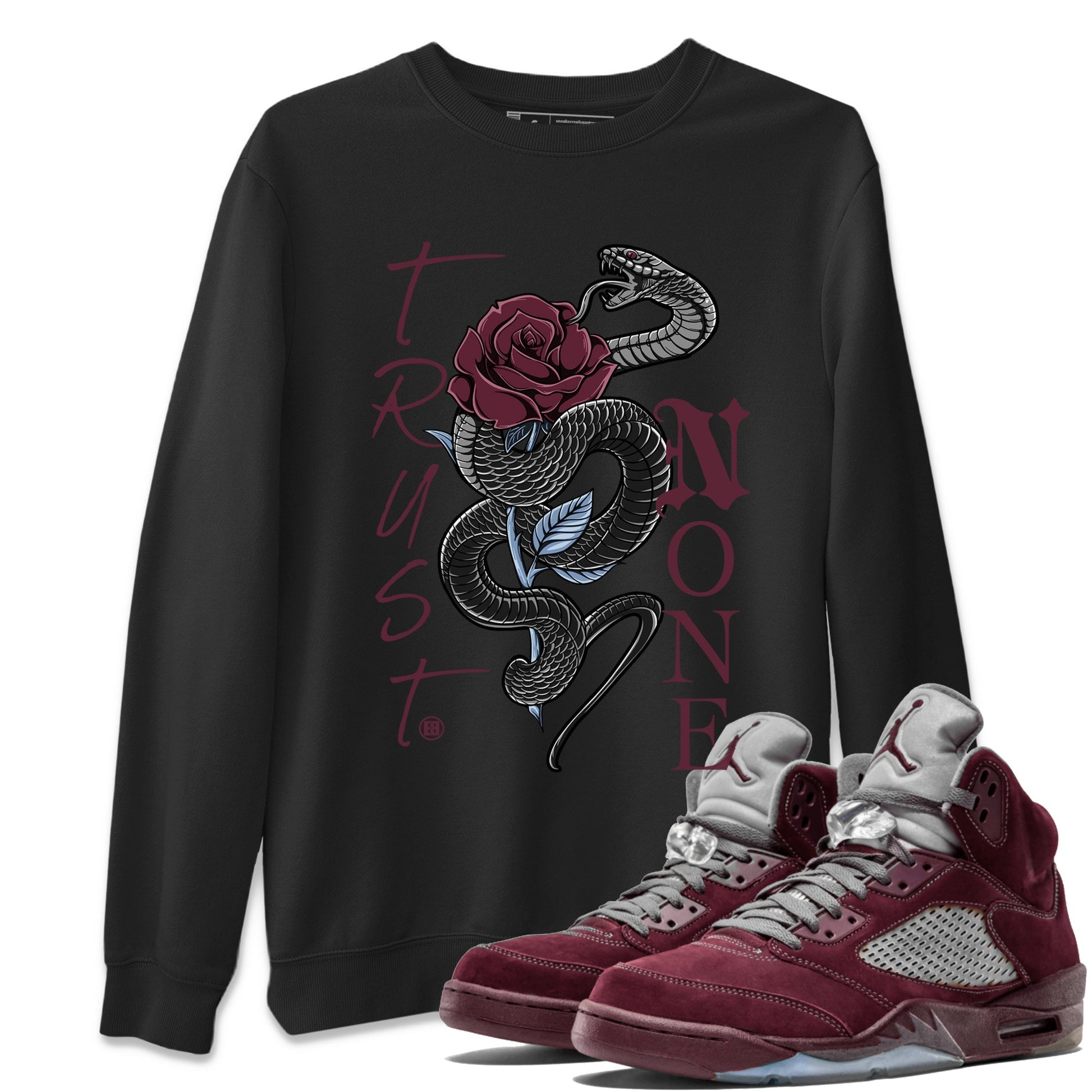 Trust None Unisex Tops - Air Jordan 5 Burgundy
