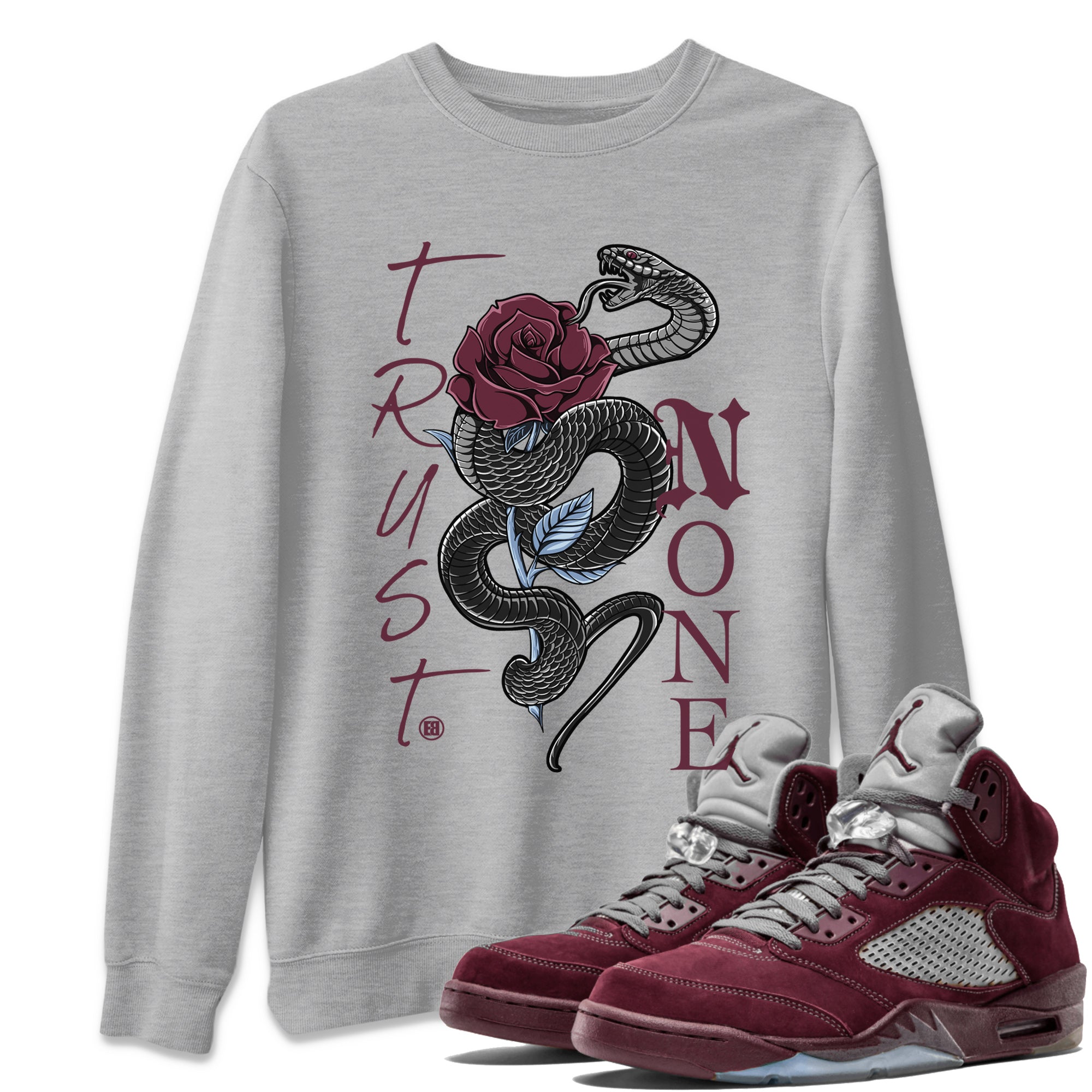 Trust None Unisex Tops - Air Jordan 5 Burgundy