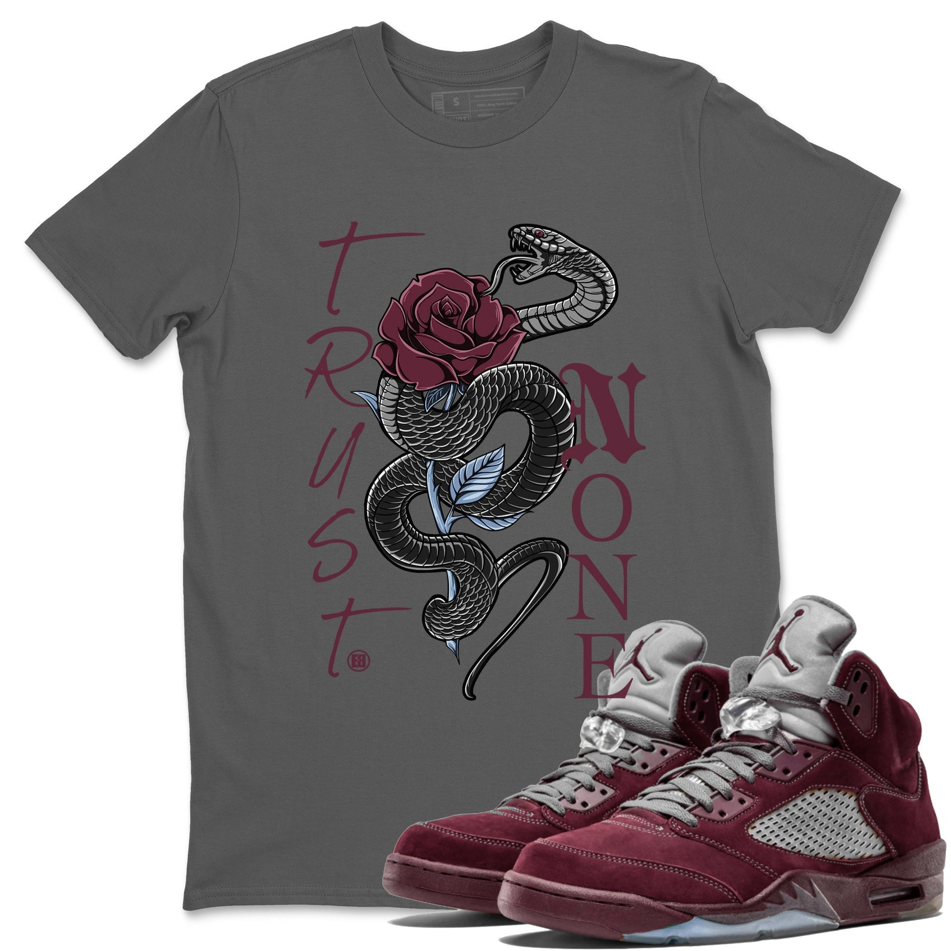 Trust None Unisex Tops - Air Jordan 5 Burgundy