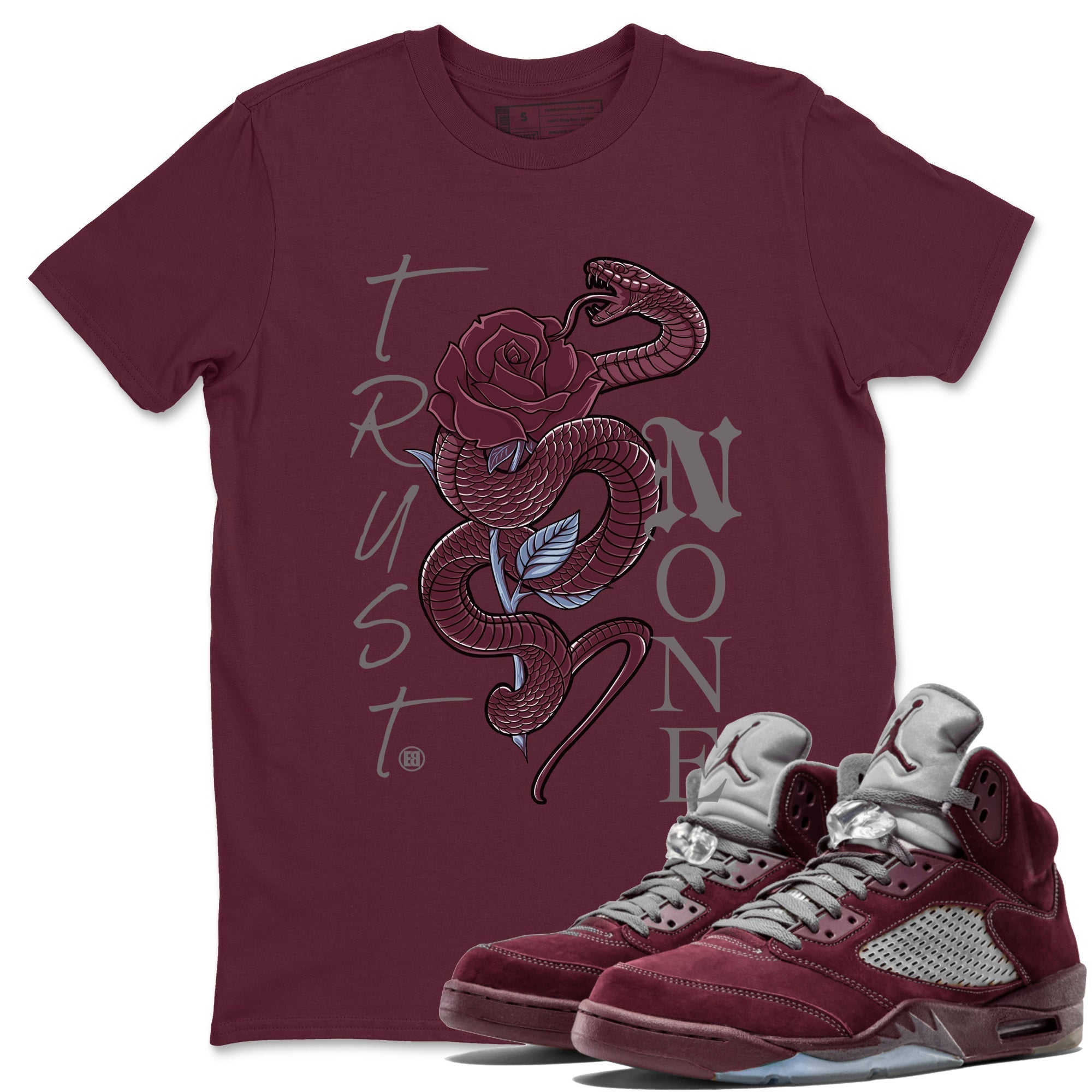 Trust None Unisex Tops - Air Jordan 5 Burgundy