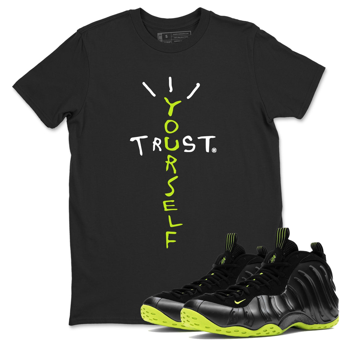 Trust Yourself Sneaker Tees - Air Foamposite One Black Volt