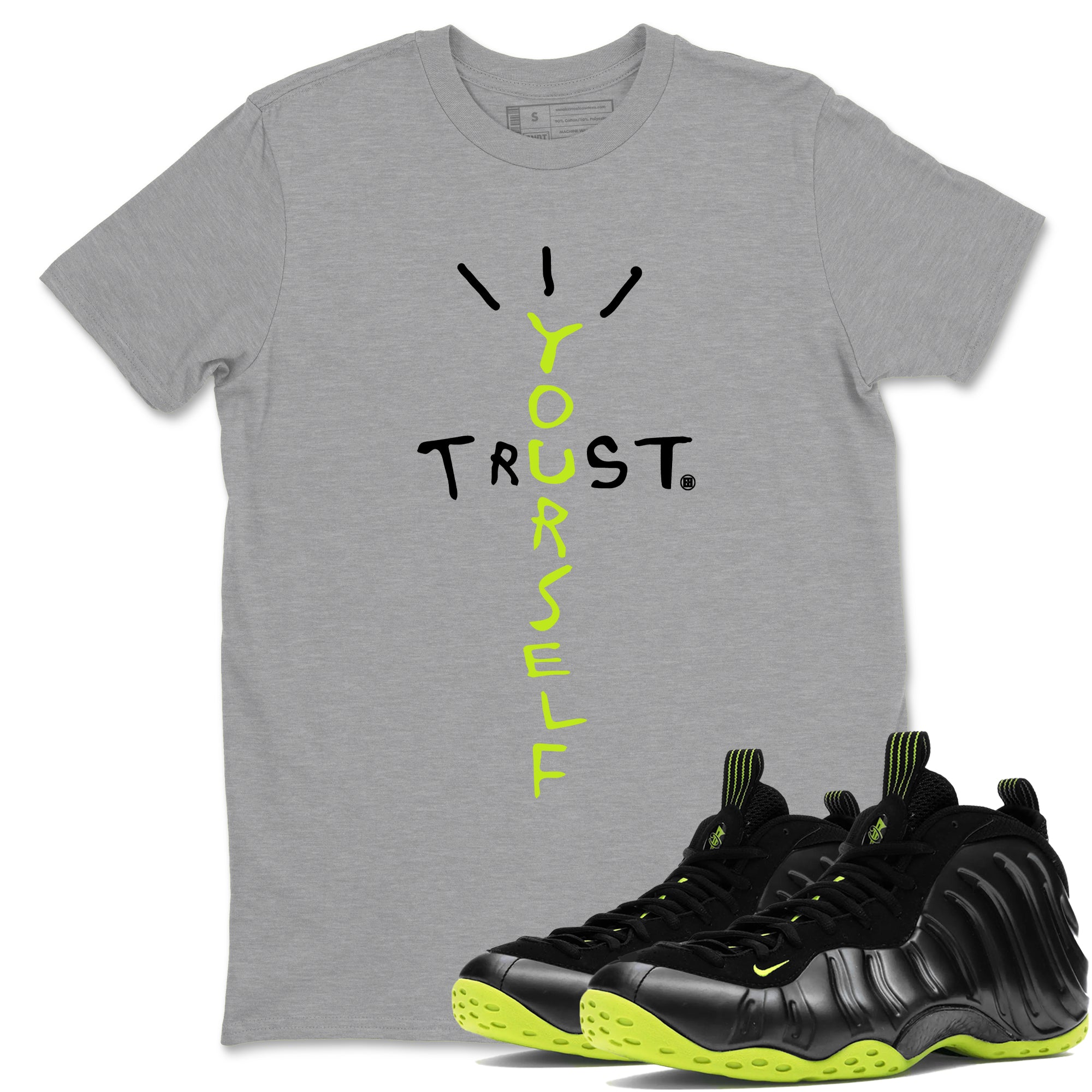Trust Yourself Sneaker Tees - Air Foamposite One Black Volt