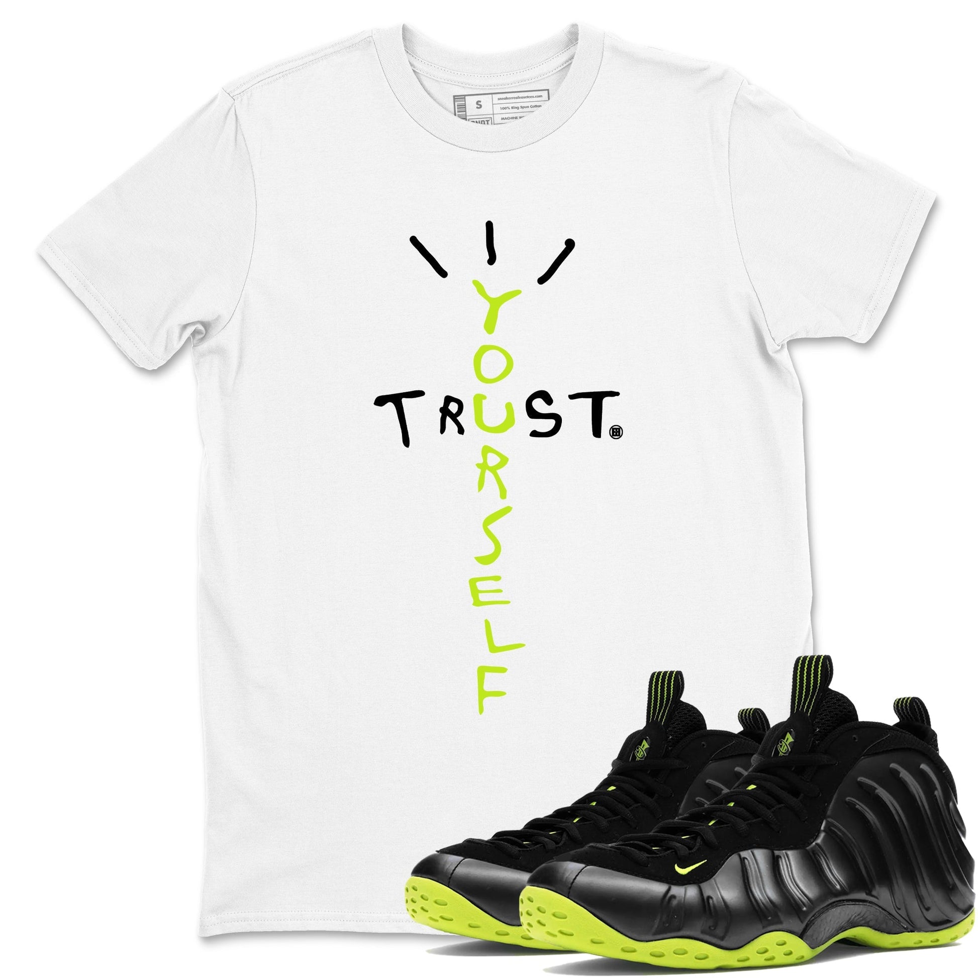 Trust Yourself Sneaker Tees - Air Foamposite One Black Volt