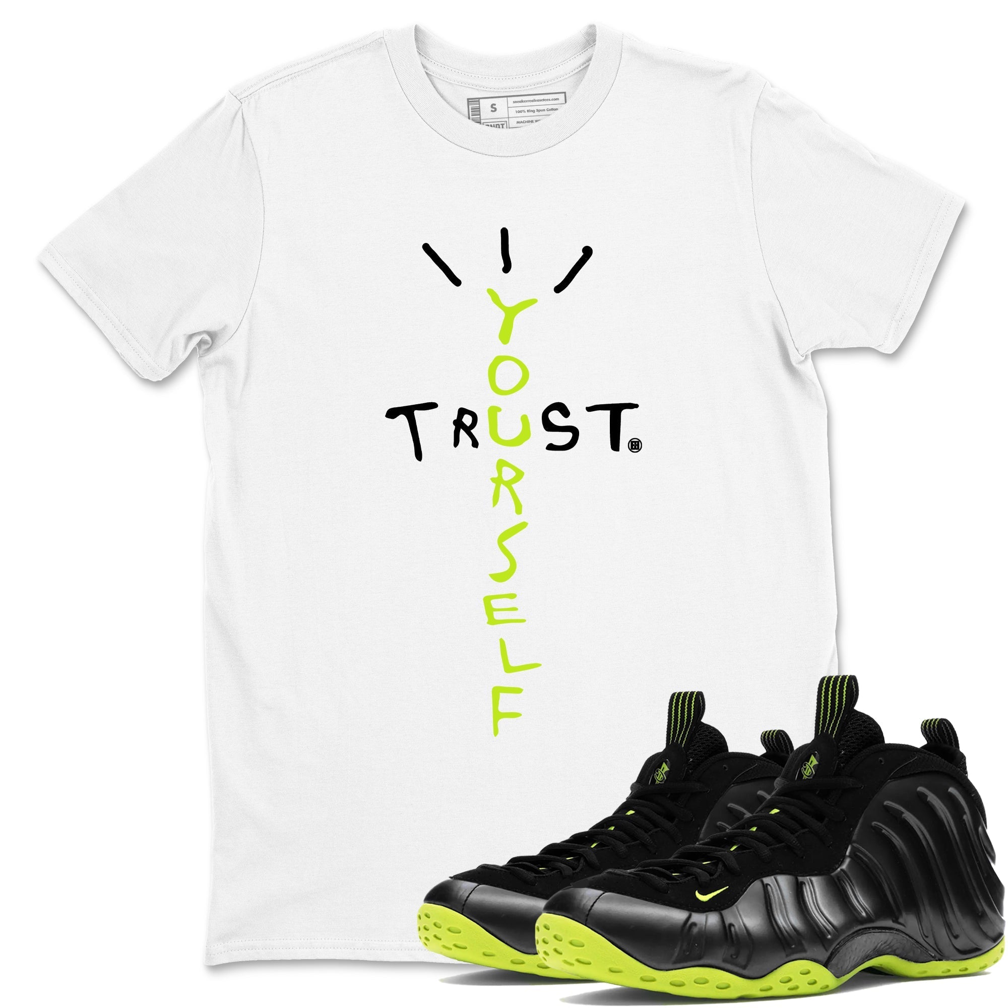 Trust Yourself Sneaker Tees - Air Foamposite One Black Volt