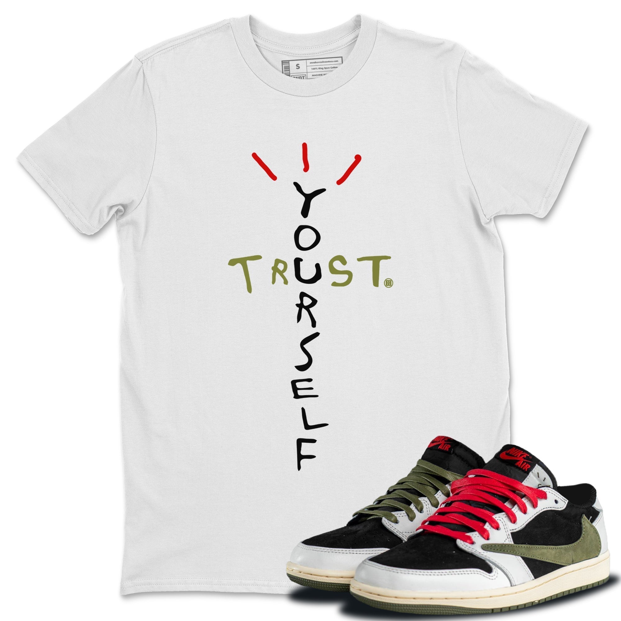 Trust Yourself Unisex Tops - Air Jordan 1 Travis Scott Olive