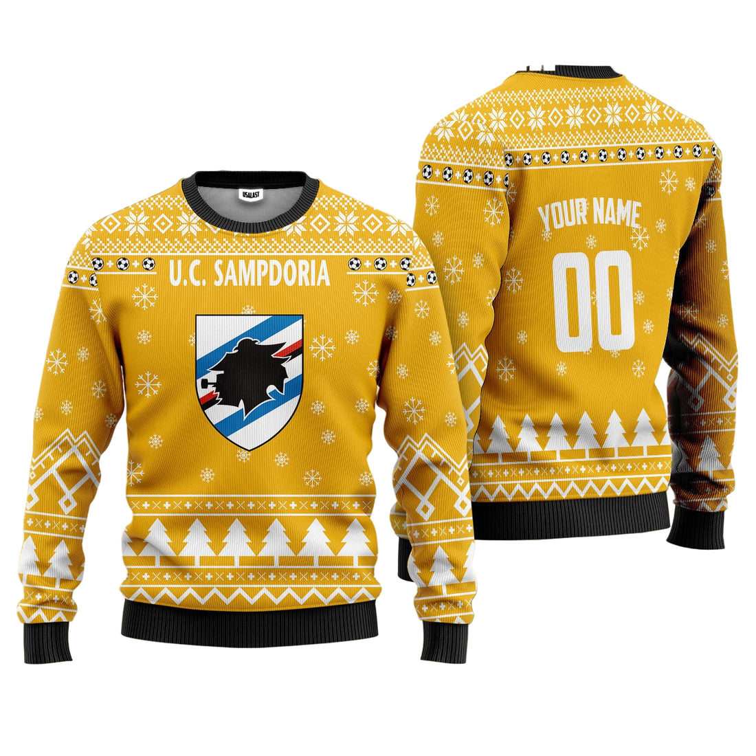 U.C Sampdoria Personalized Ugly Christmas Sweater Yellow Version ? Usalast