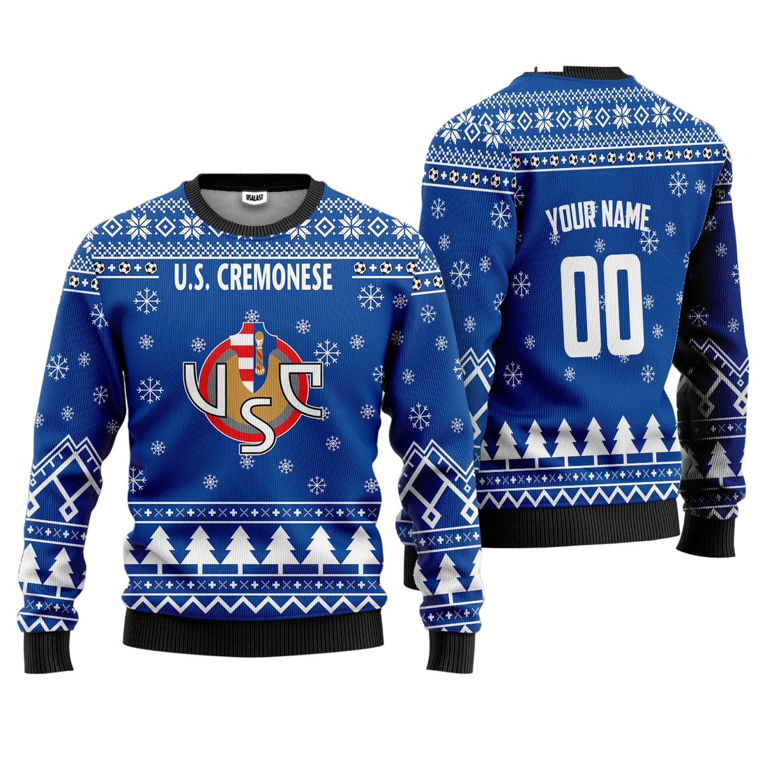 U.S. Cremonese Personalized Ugly Christmas Sweater Blue Version ? Usalast