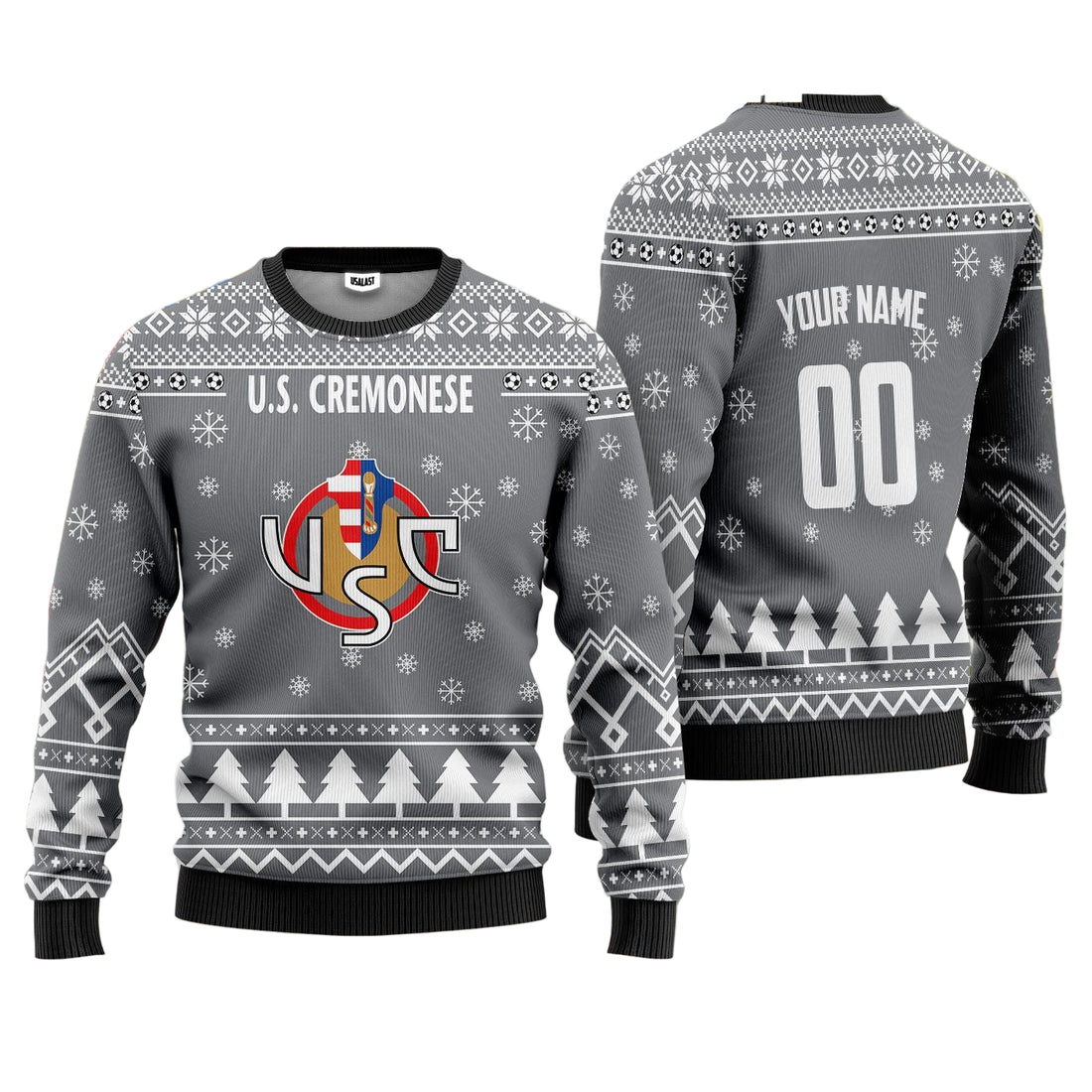 U.S. Cremonese Personalized Ugly Christmas Sweater Gray Version ? Usalast