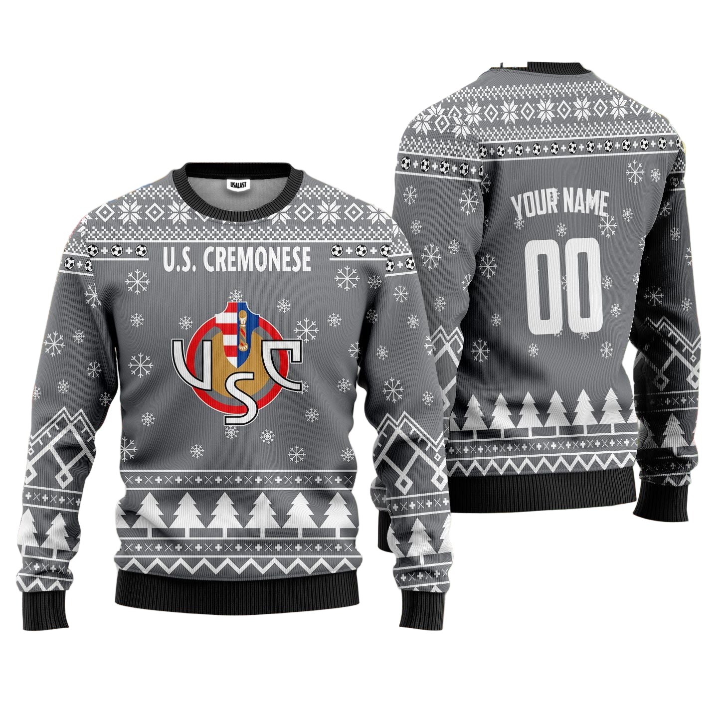 U.S. Cremonese Personalized Ugly Christmas Sweater Gray Version ? Usalast