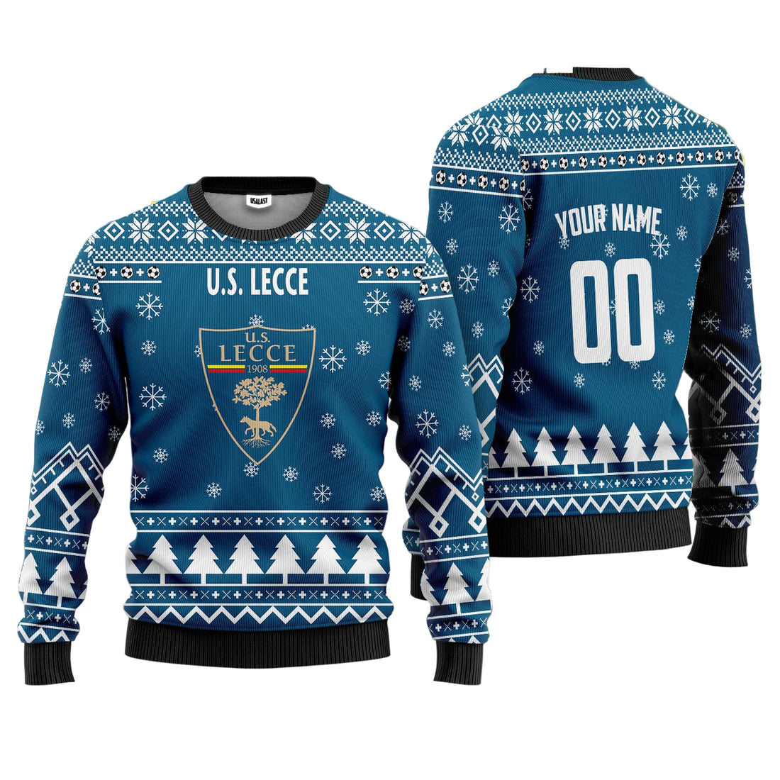 U.S. Lecce Personalized Ugly Christmas Sweater Blue Version ? Usalast