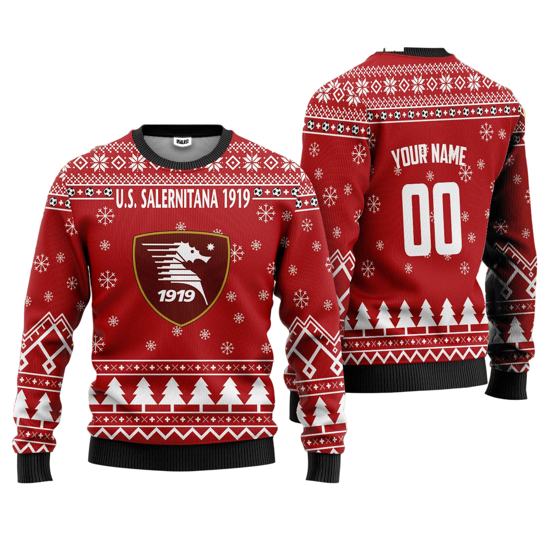 U.S. Salernitana 1919 Personalized Ugly Christmas Sweater Red Version ? Usalast