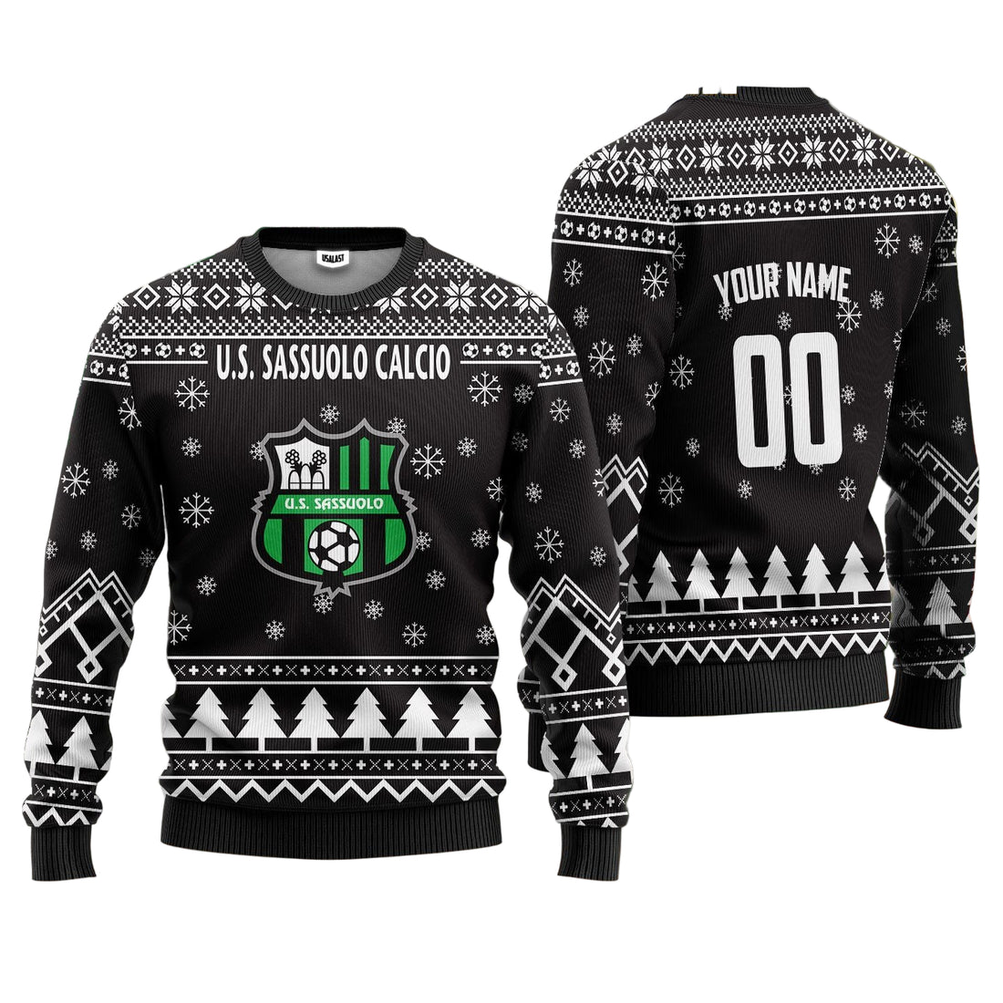 U.S. Sassuolo Calcio Personalized Ugly Christmas Sweater Black Version ? Usalast