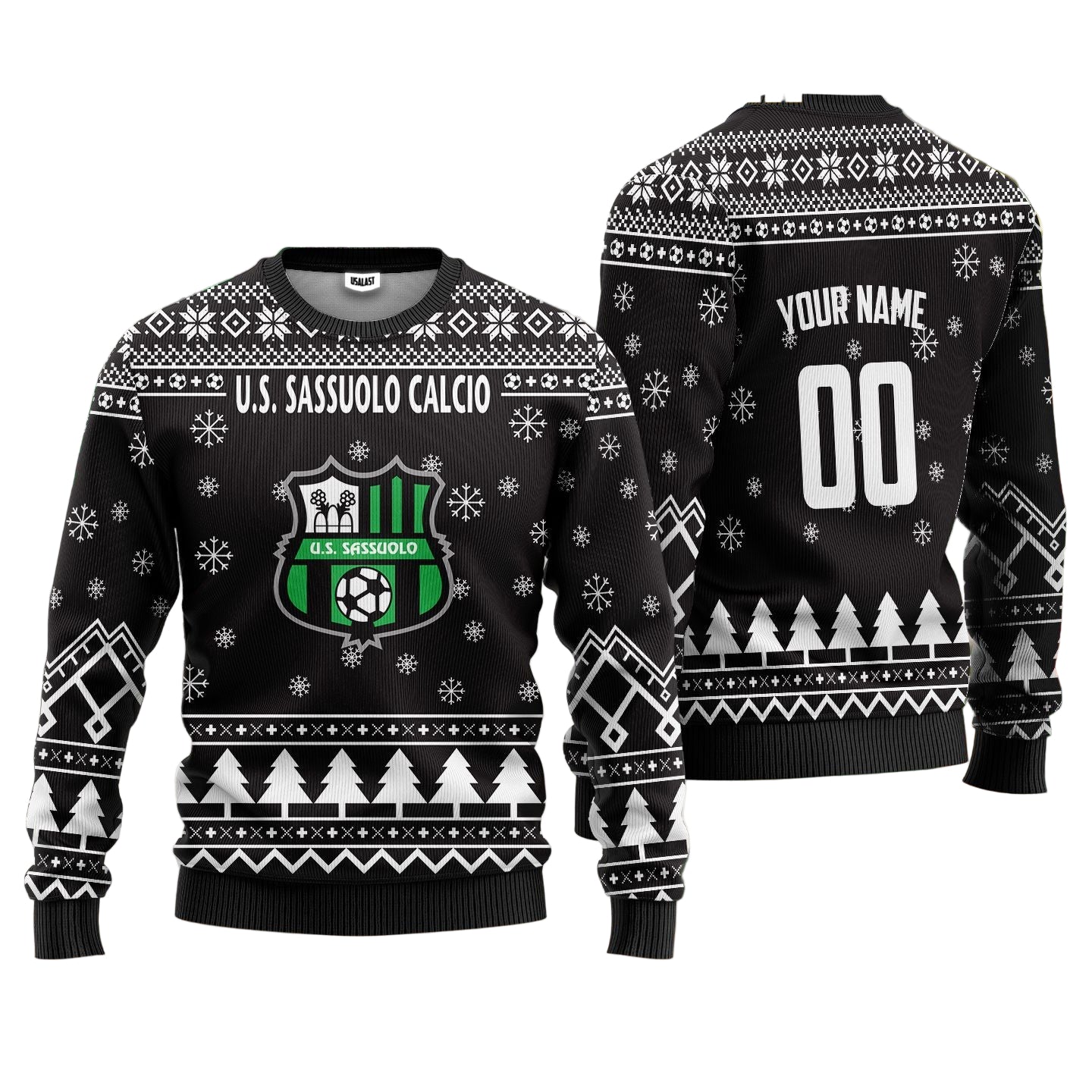U.S. Sassuolo Calcio Personalized Ugly Christmas Sweater Black Version ? Usalast