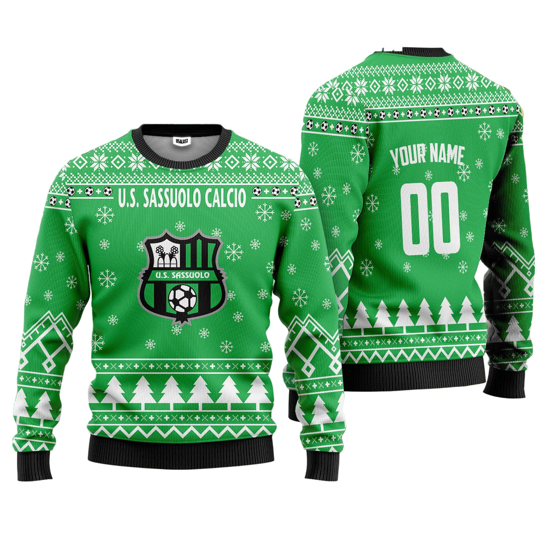 U.S. Sassuolo Calcio Personalized Ugly Christmas Sweater Green Version ? Usalast