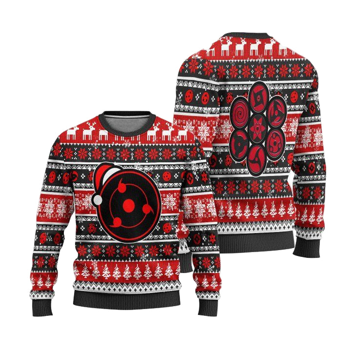 Uchiha Sharingan Naruto Anime Unisex Wool Sweater Christmas Gift ? Usalast