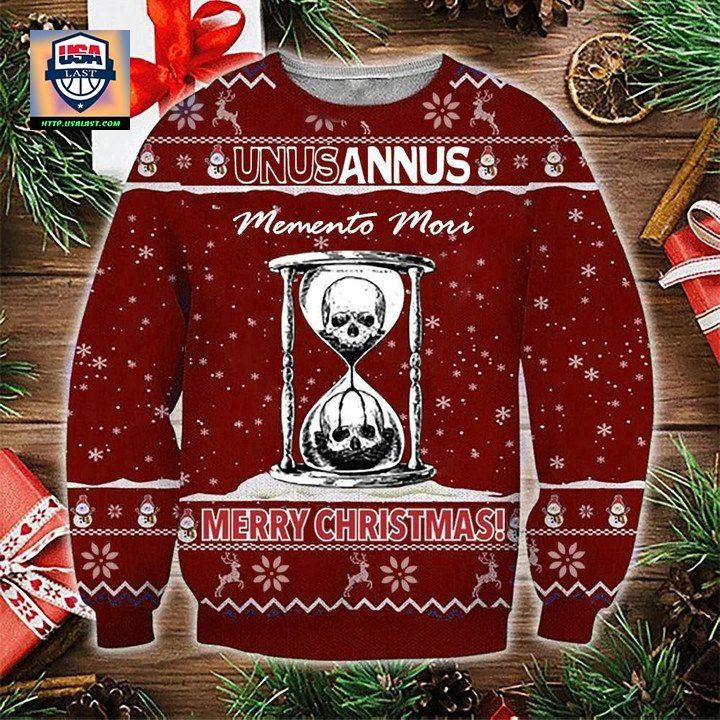 Unus Annus Skull Sweater Memento Mori Ugly Christmas Sweater Unus Annus Merch ? Usalast