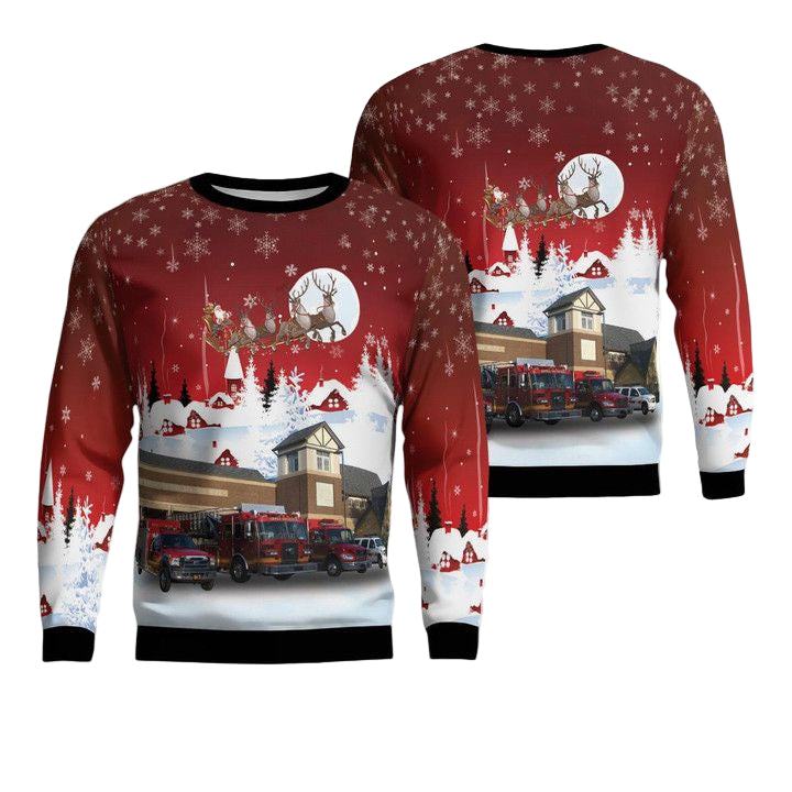 Upper Arlington Ohio Upper Arlington Division of Fire Fire Station 72 Christmas Sweater 3D ? Usalast