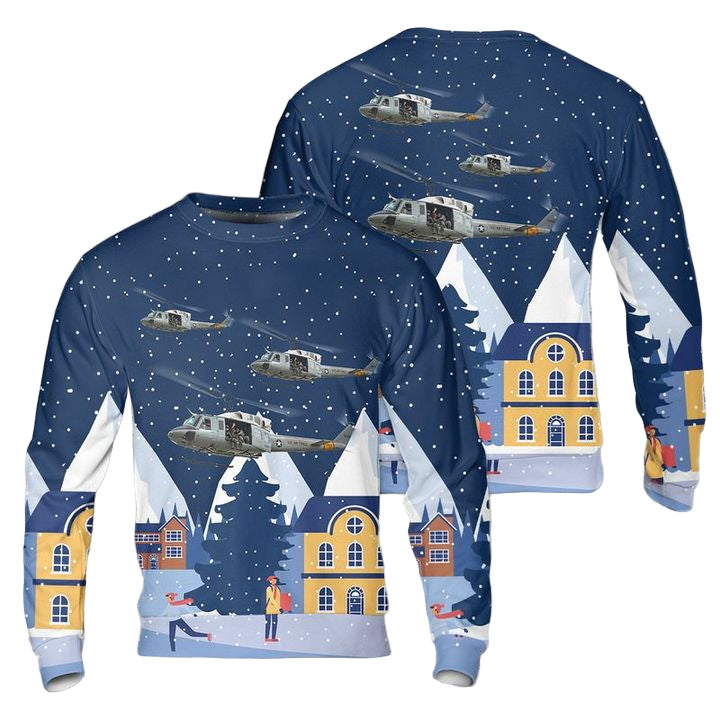 Us Air Force Bell UH-1N Twin Huey 3D Sweater ? Usalast