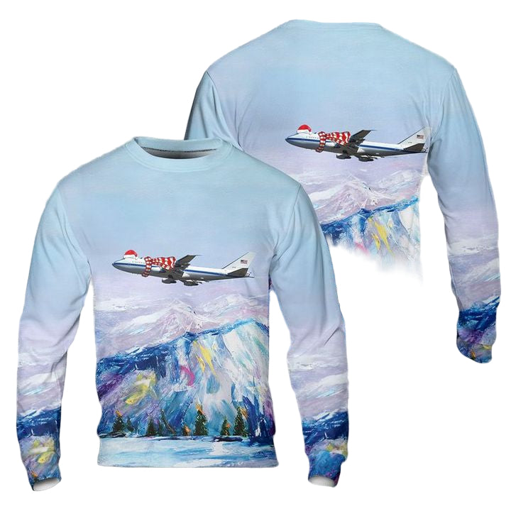 US Air Force Boeing E-4B Nightwatch Christmas AOP Sweater ? Usalast