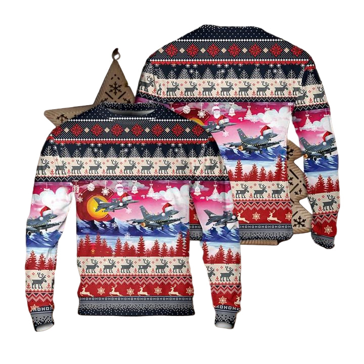 US Air Force Colorado Air National Guard 140th Wing F-16 Falcon Christmas Sweater 3D ? Usalast