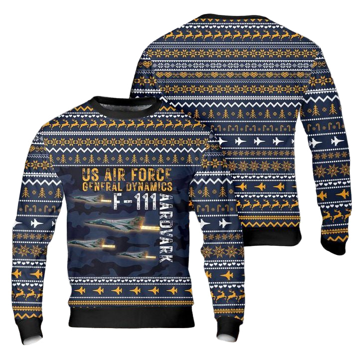US Air Force General Dynamics F-111 Aardvark Christmas Sweater 3D ? Usalast