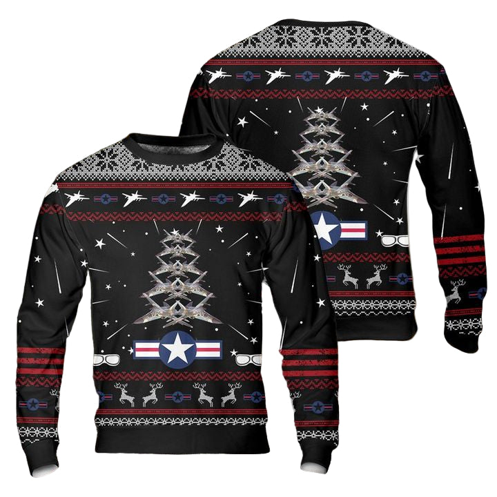 US Air Force General Dynamics F-111 Aardvark Christmas Tree AOP Sweater ? Usalast