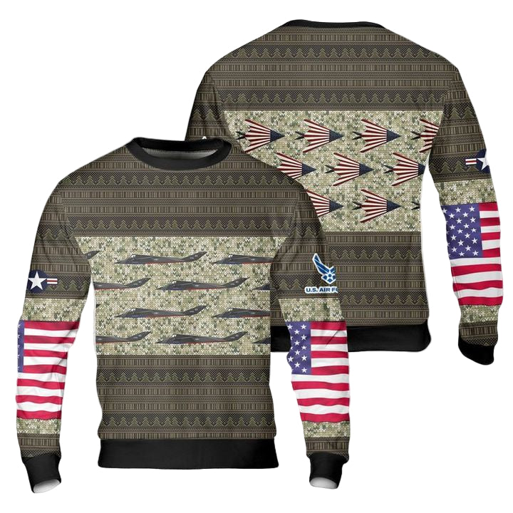 US Air Force Lockheed YF-117A Nighthawk US Flag Paint Scheme Sweater 3D ? Usalast