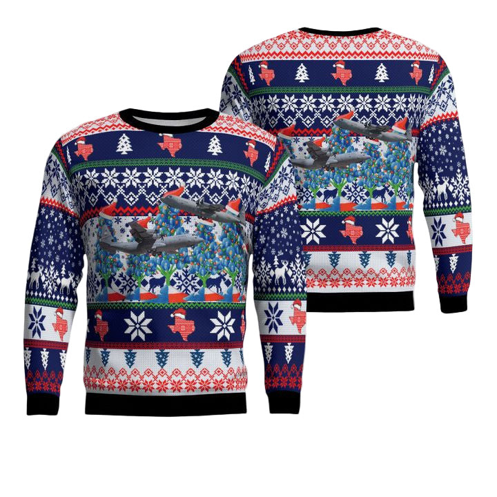 US Air Force Texas Air National Guard C-130J Christmas AOP Sweater ? Usalast