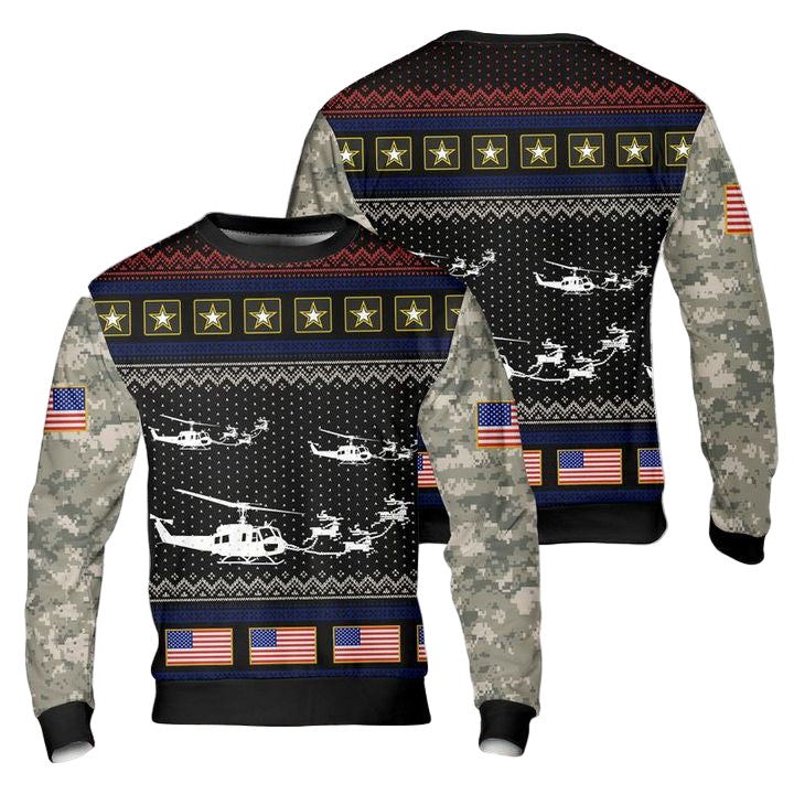 US Army Bell UH-1 Huey Christmas Sweater 3D ? Usalast