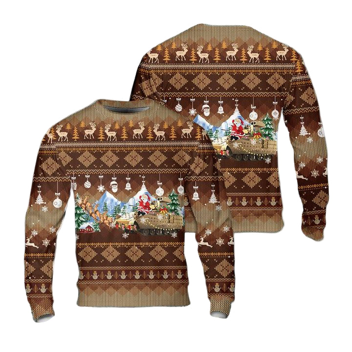 US Army M2A3 Bradley Christmas AOP Sweater ? Usalast